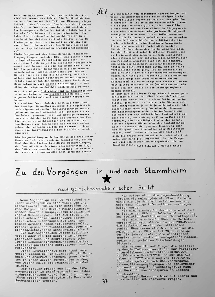 [doc_772958] Zu den Vorgängen in und nach Stammheim – Zeitschrift für alle Gesundheitsberufe