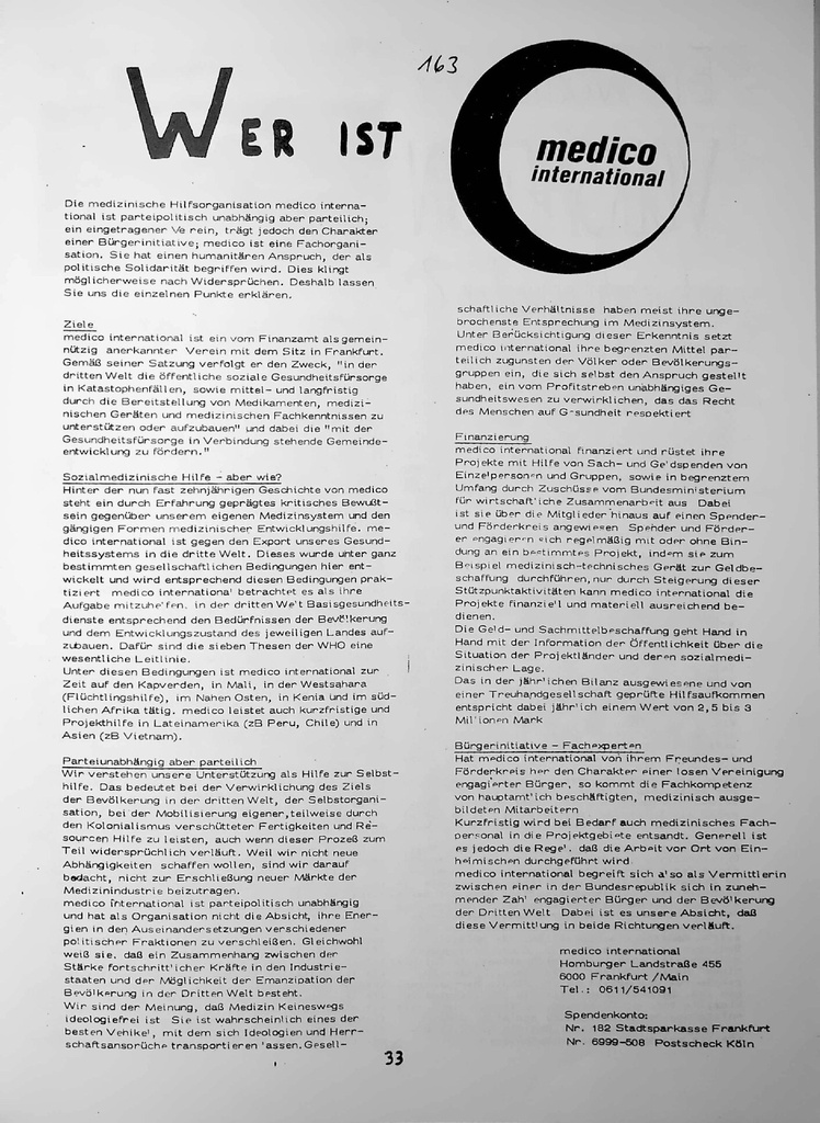 Die medizinische Hilfsorganisation medico interna – Zeitschrift für alle Gesundheitsberufe