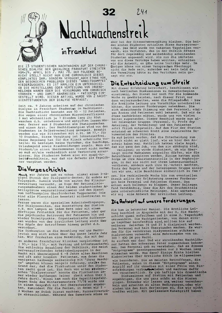 Nachtwachenstreik in Frankfurt – Zeitschrift für alle Gesundheitsberufe