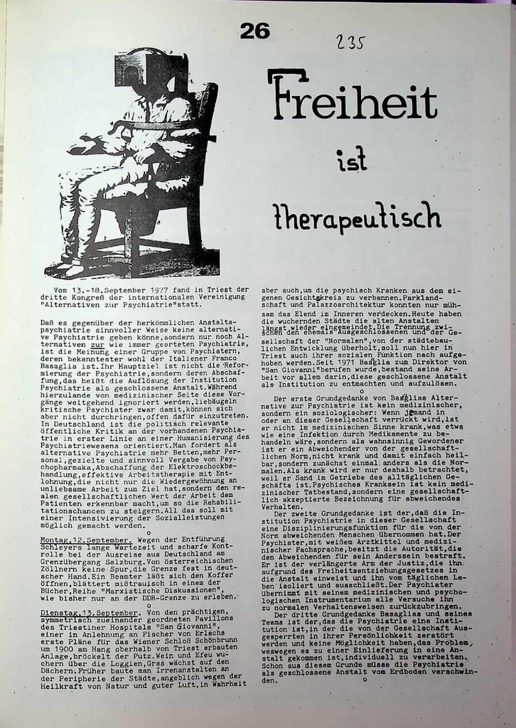 [doc_772981] Freiheit ist therapeutisch – Zeitschrift für alle Gesundheitsberufe