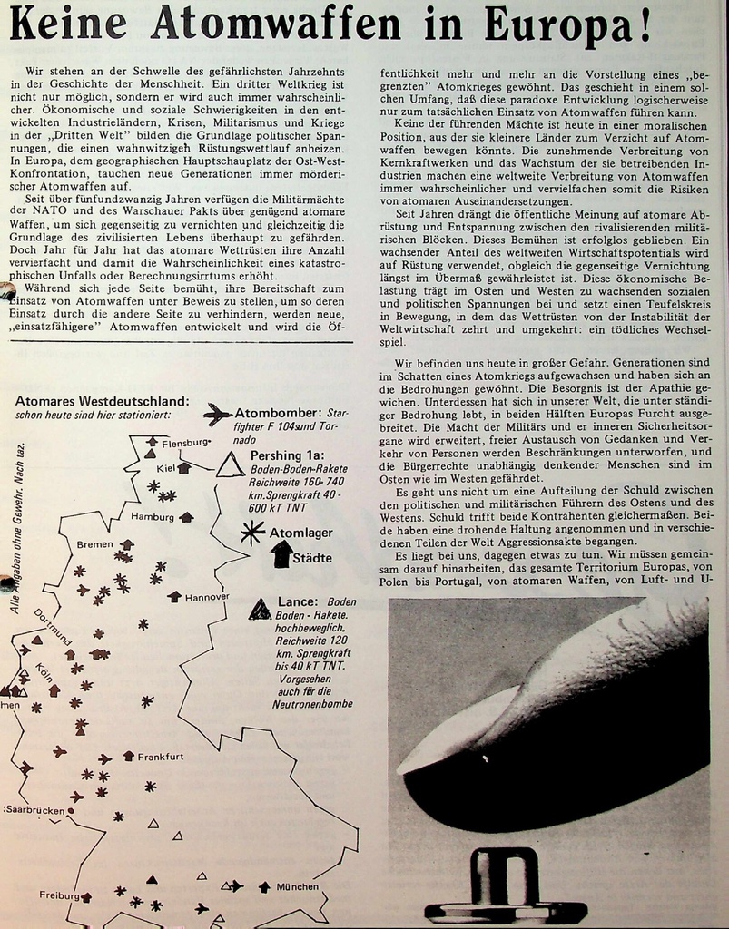 [doc_775416] Keine Atomwaffen in Europa! – Zeitschrift für alle Gesundheitsberufe
