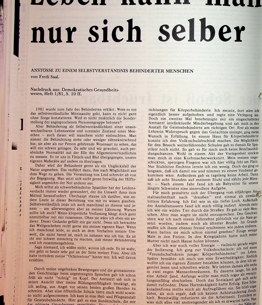 [doc_775415] Leben kann man nur sich selber – Zeitschrift für alle Gesundheitsberufe