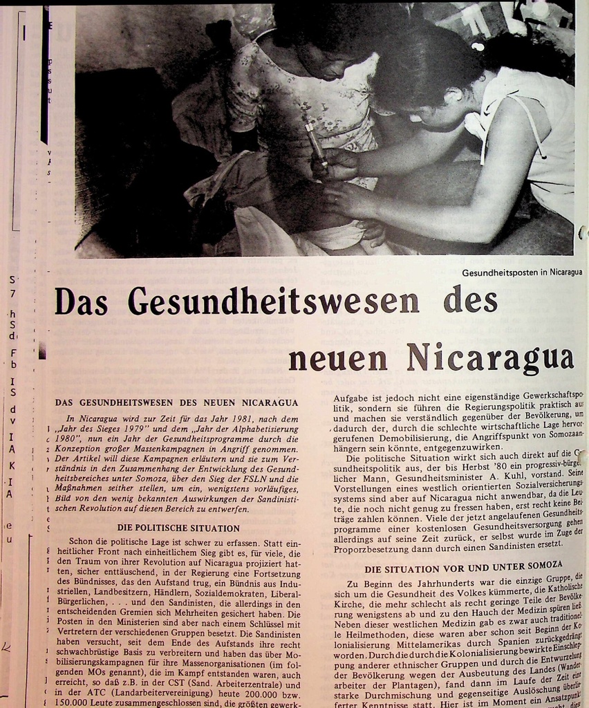 Das Gesundheitswesen des neuen Nicaragua – Zeitschrift für alle Gesundheitsberufe