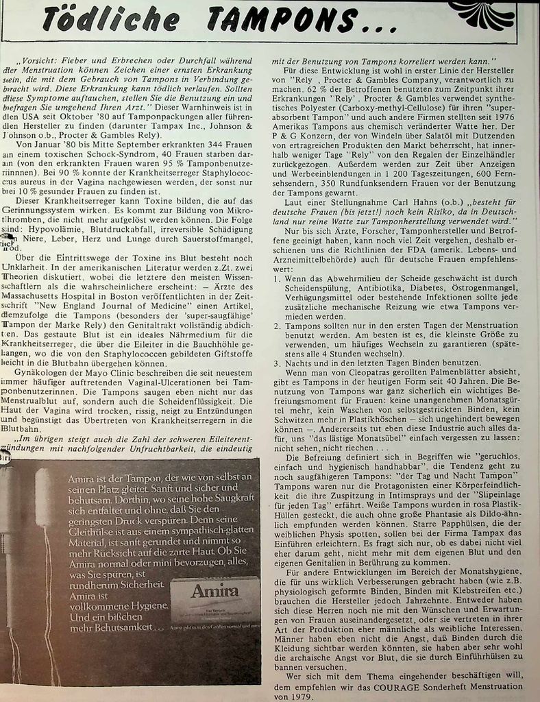 [doc_775401] Tödliche Tampons... – Zeitschrift für alle Gesundheitsberufe