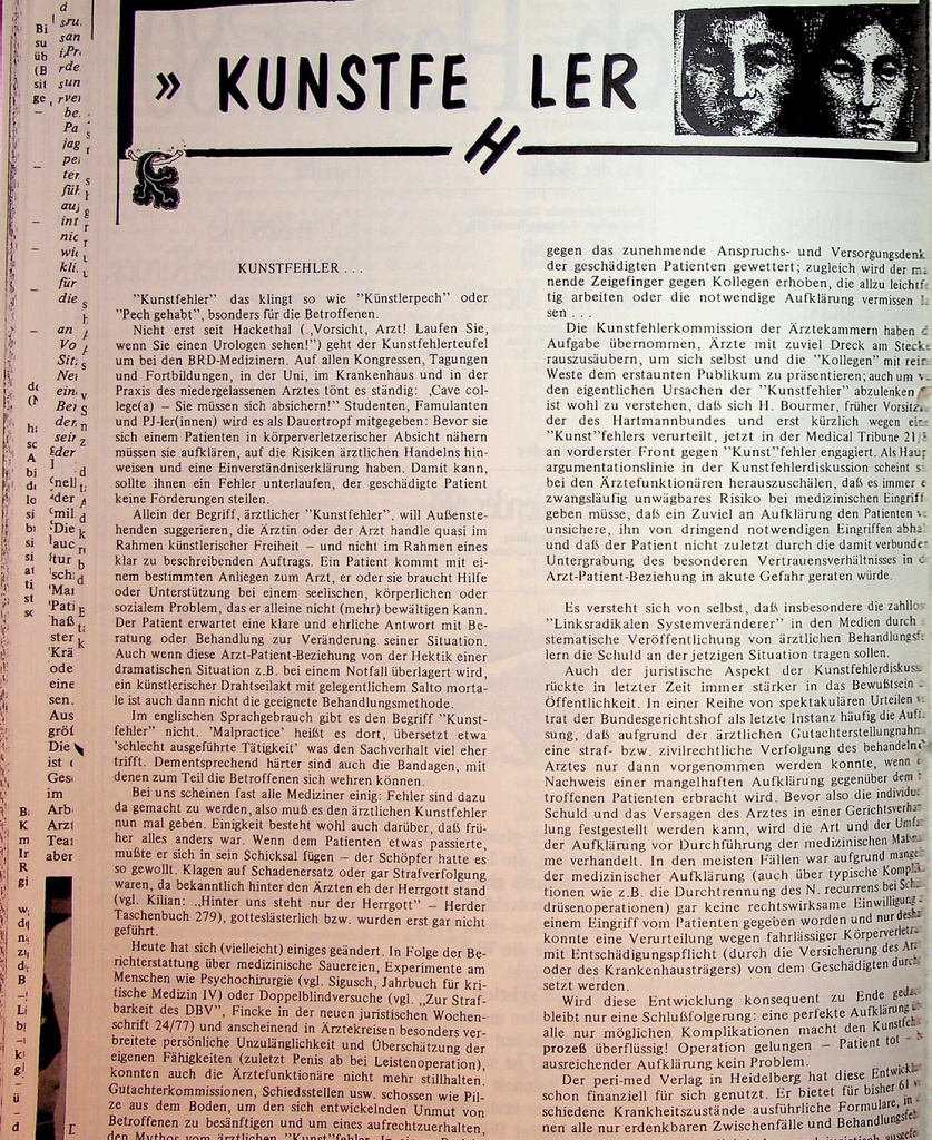 [doc_775400] Kunstfehler – Zeitschrift für alle Gesundheitsberufe