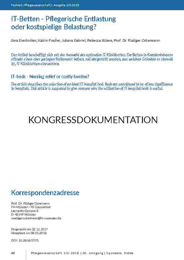 [doc_201660] IT-Betten - Pflegerische Entlastung oder kostspielige Belastung?