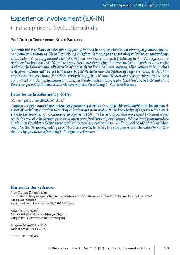 [doc_201490] Experience Involvement (EX-IN). Eine empirische Evaluationsstudie